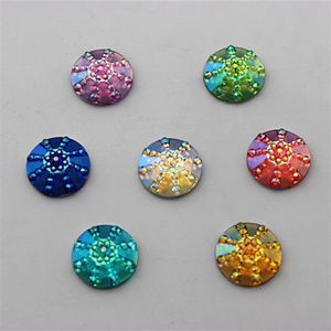 150PCS 14mm AB Kleur Kristal Hars Ronde Steentjes plaksteen Kralen Steen Scrapbooking ambachten Sieraden Accessoires ZZ13236S