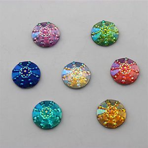 150PCS 14mm AB Kleur Kristal Hars Ronde Steentjes plaksteen Kralen Steen Scrapbooking ambachten Sieraden Accessoires ZZ13298b