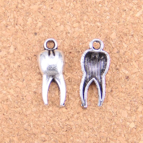 150 pièces Antique argent plaqué Bronze plaqué zombie dent dents molaire pendentif à breloques collier à faire soi-même Bracelet Bracelet résultats 20*8mm