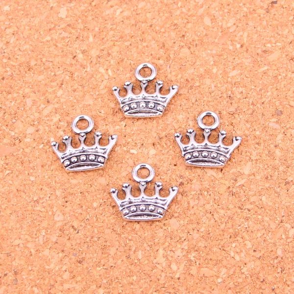 150 pièces Antique argent plaqué couronne pendentifs à breloques pour Bracelet européen fabrication de bijoux bricolage à la main 13*14mm