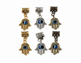 150 pièces Hamsa main oeil bleu perle Kabbale bonne chance charme pendentifs pour la fabrication de bijoux Bracelet collier bricolage accessoires 128x298mm427408334