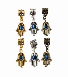150pcs Hamsa Hand Blue Eye Bead Kabbaleh Good Luck Pendants pour les bijoux Bracelet Collier DIY ACCESSOIRES 128X298MM424069057