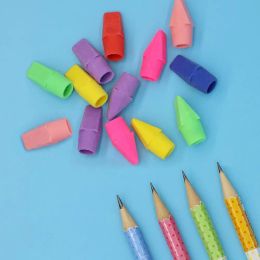150 stcs langdurige studenten gum fel kleur comfortabele grip potlood top gum gum kinderen mini gum hoed kunsttekening gereedschap