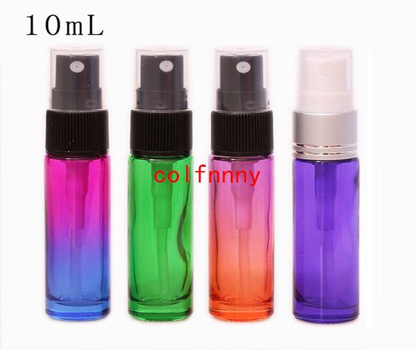 Flacons pulvérisateurs rechargeables, Mini atomiseur en verre, flacon de parfum vide, couleurs dégradées, 10ml, 150 pièces/lot