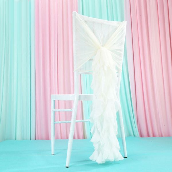 Chaise en saule pré-nouée couleur crème, nouveau Design, 150 pièces, ceinture de chaise Chiavari pour Banquet Normal, avec décoration libre de mariage