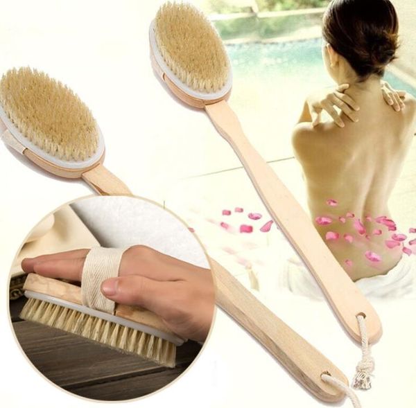 150pcs Brosses De Bain En Bois Avec Poignée Longueur Totale Taille 40cm Poils Brosse Longues Poignées Séparables Massage Nettoyage Gommage Douche Outils De Nettoyage SN2756