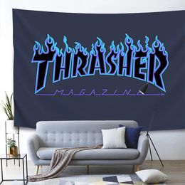150x100cm Thrasser Tapestry Flag voor opknoping, 100D polyester Maak uw eigen ontwerp, levendige kleur, digitaal afdrukken