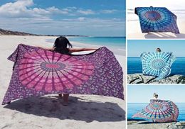 150x200cm Bohemian Style Polyester Fibre Beach Sangle de serviette Mandala Rectangle Feuille de lit Tapestry2407482