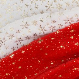 150x50cm PV fluwelen vergulde sneeuwvlok fluwelen stof voor kerstdecoratie bank kussensloop handgemaakte doe-het-zelf naaidoek TJ20540 240124