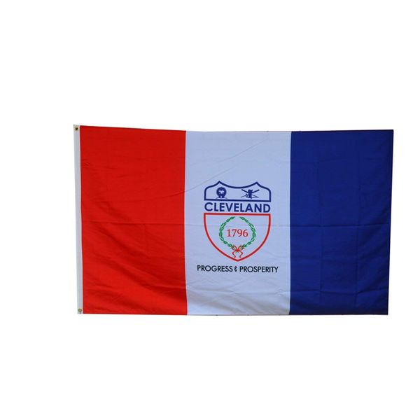 150x90cm 3x5ft personnalisé Cleveland drapeau bannière suspendus publicité numérique imprimé Polyester, utilisation intérieure extérieure, livraison directe