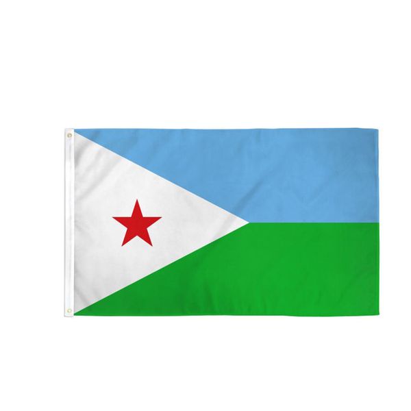 150x90cm 3x5ft personnalisé Djibouti drapeau bannière utilisation intérieure extérieure, tous les pays numérique imprimé Polyester, livraison gratuite