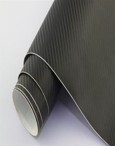 15228 m Auto zijsticker ontwerp Luchtbel materiaal Zwart 3d koolstofvezel vinyl1596842