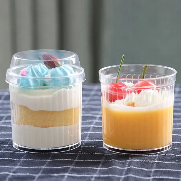 Gobelets à Dessert en plastique jetables ronds de 1525 ml, 140 pièces, récipient pour Sauce à Pudding et gelée, décor de fête d'anniversaire et de mariage, 240108