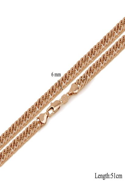 152N 50 cm x 6 mm 20 pouces hiphop chaîne cubaine plaqué or 18 carats colliers pour hommes bijoux de mode Nickel 7495687