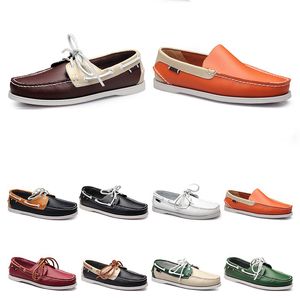 153 heren casual schoenen lederen Britse stijl zwart wit bruin groen geel rood mode buiten comfortabel ademend