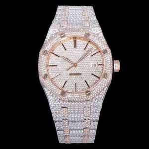 15400 Luxe Volledige diamant 15500 Volledig automatische mechanische bodem Waterdichte herenhorloge