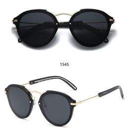 1545 moda óculos de sol toswrdpar óculos de sol designer homens mulheres casos marrons preto quadro de metal escuro 50mm lentes para beac230w