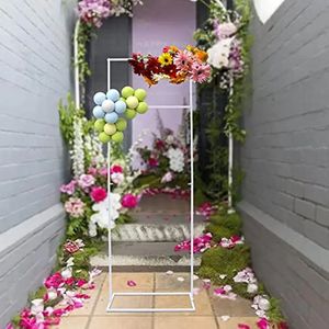 155 cm metalen ballonboogstand Kit Wedding Verjaardagsfeestje achtergrondframe met basistuin bloemblaadjes staan 240329