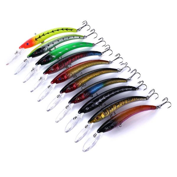 155mm Crankbaits Basse Crochets Minnow Leurres de pêche s'attaquer à deux crochets 15 5CM 16 3G 2 # crochets Durs Baits301U