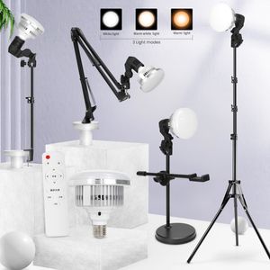 155W LED Ampoule Photographie Éclairage Avec Long Bras Titulaire Trépied Stand Photo Studio Remplir Lampe Avec Télécommande Pour Vidéo