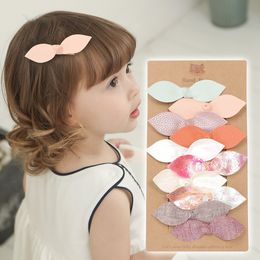 15615 Baby Meisjes Barrette Kids Candy Color Sweet PU Lederen Bokwnot Haar Clip Barrettes Kinderen Meisjes Haarspelden Barrettes 10 Kleuren