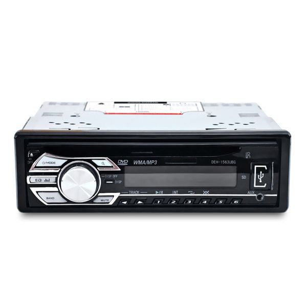 1563U FM coche dvd 12V Auto Audio estéreo soporte SD reproductor de MP3 AUX USB DVD VCD reproductor de CD