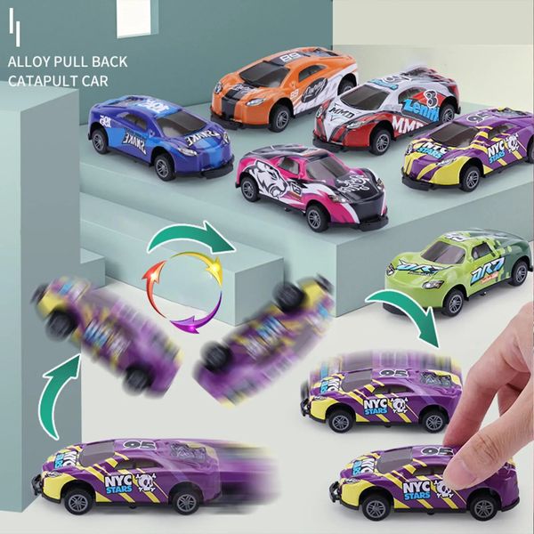 1568 pezzi di auto giocattolo che saltano acrobazie auto tirare indietro veicoli in lega mini modelli di auto tirare indietro veicoli piccolo gioco auto giocattoli 231227