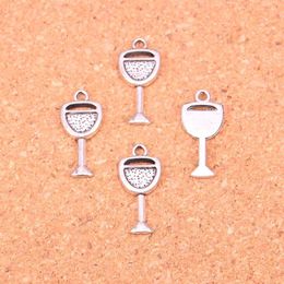 156 pièces Antique argent plaqué verre à vin breloques pendentifs pour Bracelet européen fabrication de bijoux bricolage à la main 20 9mm303L