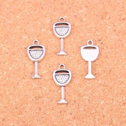 156 pièces Antique argent plaqué verre à vin breloques pendentifs pour Bracelet européen fabrication de bijoux bricolage à la main 20 9mm222K