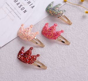 15778 Europa Sweet Baby Meisjes Cartoon Crown Haar Clip Kinderen Pailletten BB Barrette Kinderen Accessoire