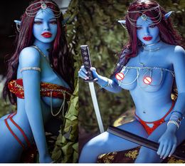 158cm avatar Blue Skin Elf Sexydoll Avatar Dolls American Anime Adult Toys for Man in Sex Shops Masturbator Doll with Elf EarS9506432