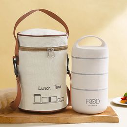 1590 ml roestvrijstalen 304 lunchbox met grote capaciteit, lekvrije meerlaagse thermische bentobox, volwassen student, soepvoedselcontainer 240219