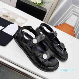 15a Chanells Slide Best Quality Luxe Designer Sandalen mode Hoge hakken Slijbanen Slippels Vrouw Flip Flops schoenen Leer FGDFG