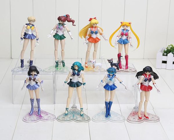 15cm 6inches Anime Sailor Moon Mercury Mars Vénus Tuxedo Mask PVC Action Figure Toy Cadeaux de Noël T1912165381014