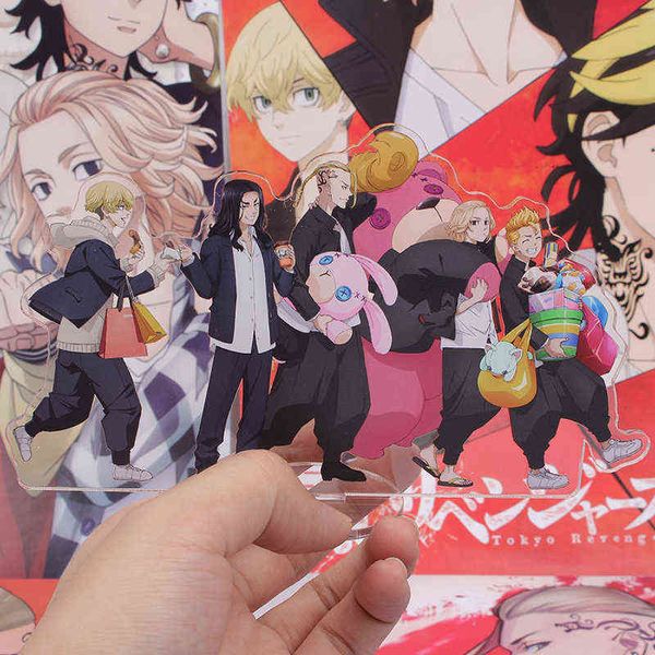 15CM Anime Tokyo Revengers Action Figure Cosplay Acrylique Stands Modèle Jouet Tokyo Revengers Plaque Chiffres Anime Cadeaux Pour Enfants AA220318