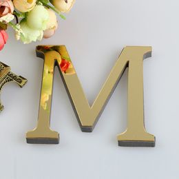 # 15cm Black / Gold / Silver 3D Miroir LETTRES ANGLAIS AUGMANDES Autocollants muraux pour le logo ALPHABET MARIAGE LOWES LOTTES MUR DÉCOR HOME