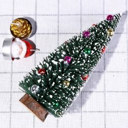 15 cm kerstboom hout mini dennenboom diy ambachten huistafel kleurrijke bal kerstboom 2024 nieuwjaar decoraties navidad