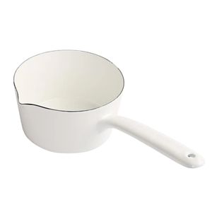 15 Cm Koffie Melk Kokend Inductie Fornuis Boter Warmer Ontbijt Emaille Pot Pap Gasfornuis Smelten Steelpan Met Enkel Handvat 240130