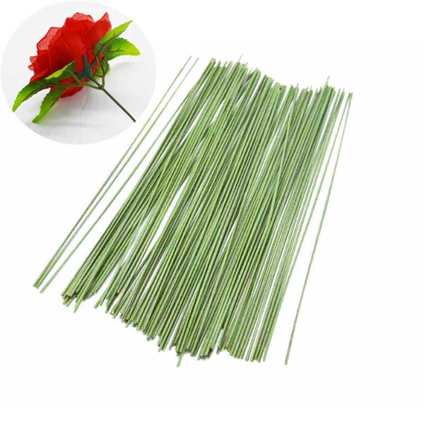 15cm fil vert fleurs de soie artificielle tige bricolage à la main couronne décorative fleur bouquet bâtons branches fleuriste artisanat Y0630