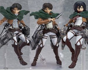 15 cm Attaque d'anime japonaise sur Titan Levi Eren Yeager Mikasa Ackerman PVC Action Figure Collection Toy Collection Doll Doupon Q07226992519