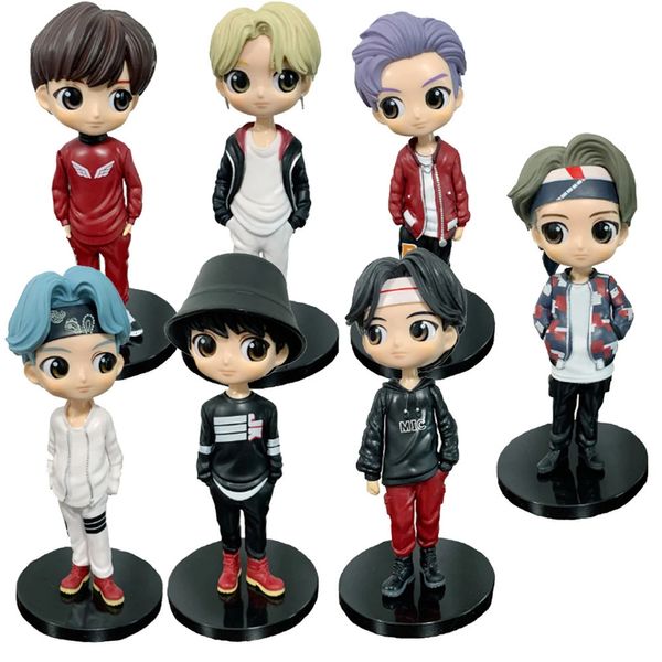 15cm Kawaii Kpop Star Top Group Bangtan Boys PVC Figure Toys Toys Figures d'action de l'armée Dolls de Noël cadeau pour les fans filles 240416