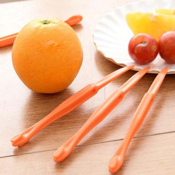 Pelador de naranjas o cítricos de 15 cm de largo, pelador de frutas, dispositivo naranja, cuchillo para pelar, abridor de cítricos, herramientas para frutas SN3223