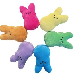 15 cm mini lapin de Pâques Peeps peluche poupée rose bleu jaune violet lapin poupées pour enfants mignon doux jouets en peluche en gros