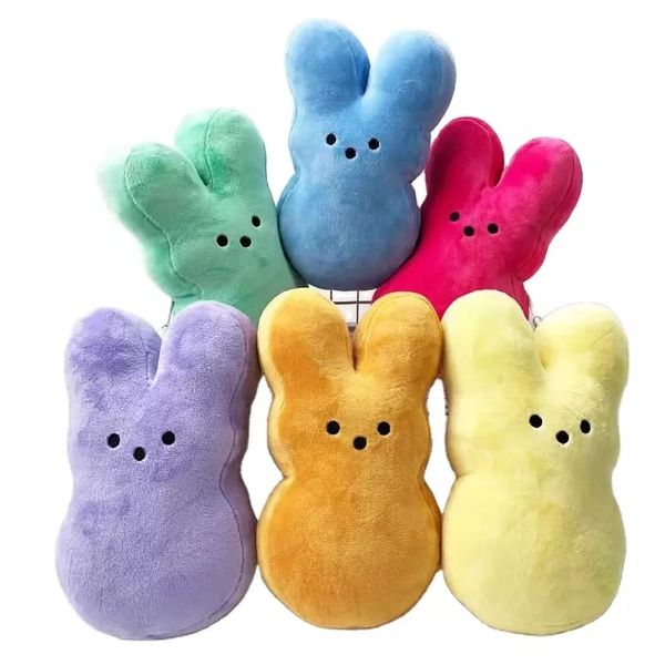 15 cm Mini Easter Bunny Peeps Muñeco de peluche Rosa Azul Amarillo Púrpura Conejo Muñecas para niños Lindos juguetes de peluche suaves al por mayor A0111