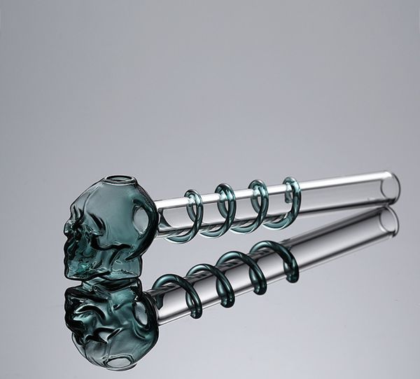 15 cm crâne forme bizarre drôle verre brûleur à mazout tuyau transparent pipe tabac tube dab rig