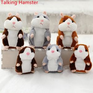 15 cm Talking Hamster Electric Speak Talk Sound Record Herhaal gevulde pluche schattige dierenhamster Toys Children Birthday Gifts D42