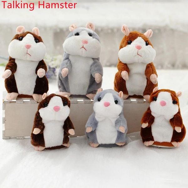 15CM parlant Hamster électrique parler parler enregistrement sonore répéter peluche mignon Animal Hamster jouets enfants cadeaux d'anniversaire D42