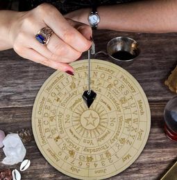 Panneau de pendule en bois de 15 cm avec étoile de lune divination guérison du tableau de méditation énergétique plaque de carvenle ornements métaphysiques altar2662639