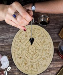 15 cm houten slingerbord met maanster waarzeggerij genezing meditatie bord energie gesneden plaat ornamenten metafysisch altaar1053337