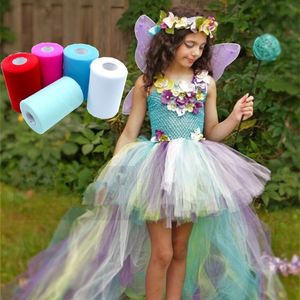 15CMX100 Yards Party Decoratie Mariage Garen Tulle Roll Sheer Organza Stof voor Bruiloft Verjaardag DIY levert 10 stks